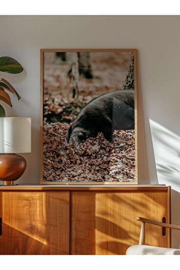Postifull Rustic Unframed Poster, Scandinavian Brown Painting, No:418 Pigs Photo