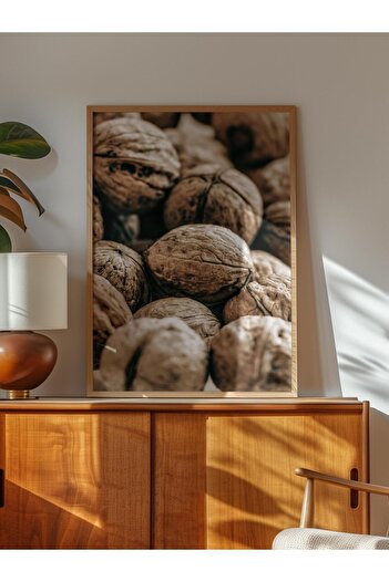 Postifull Rustic Unframed Poster, Scandinavian Brown Painting, No:464 Walnuts Photo