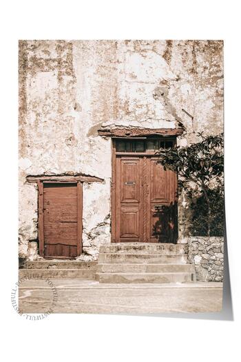 Postifull Rustic Frameless Poster, Scandinavian Brown Painting, NO:179 Old Toilets Photo, Vertical