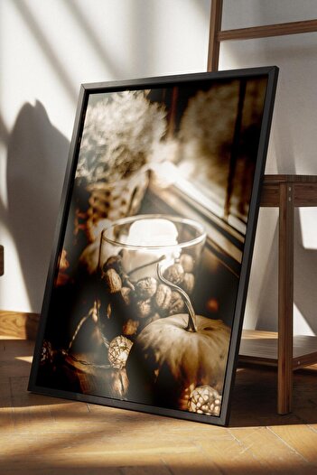 Postifull Rustic Çerçevesiz Poster, Iskandinav Turuncu Tablo, No:477 Balkabakları Fotoğraf