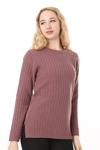 Fresh&Moda Women's Hair Knitted Mother Knitwear Winter Wool Sweater