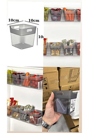 Mutfak Köşesi 6 Pieces Smoked Fridge Door Organizer - Fridge Door Organizer - Bathroom Organizer