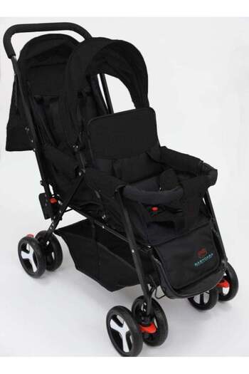 BabyCara Stylish Baby Stroller Double Seat Twin Adjustable Seats And Complete Lay Down Foldable