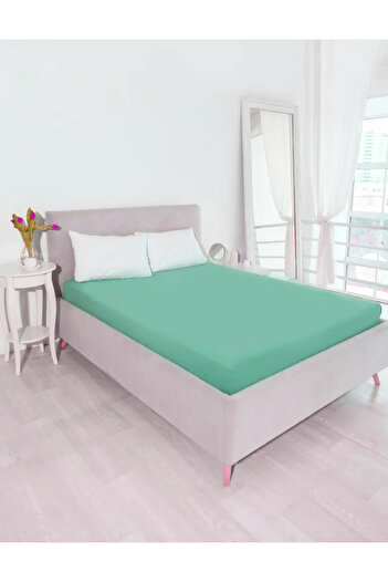 Juellhome 180X200 cm Oversized Double Elastic Combed Cotton Bed Sheet - Without Pillow Cover