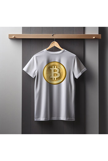 Ozzy Унісекс футболка з цифровим принтом логотипу Bitcoin