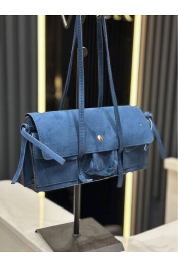 Çanta Trend Farah Model Suede Navy Blue Women's Hand and Shoulder Bag