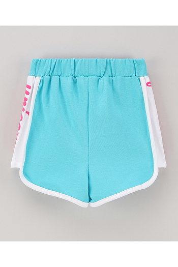 Babyhug Babyhug Knit Shorts Placement Print- Blue