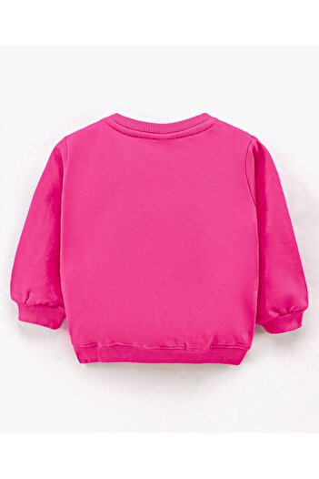 Babyhug Babyhug Full Sleeves Graphics Sweatshirt With Glitter And Rhinestones Detailing - Pink