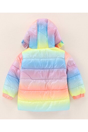 Babyhug Babyhug Full Sleeves Woven Printed Hooded Padded Jacket - Multicolor