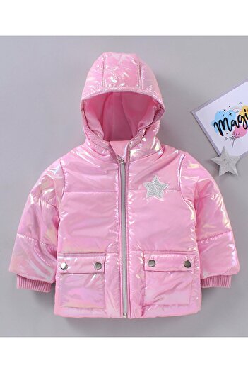 Babyhug Babyhug Full Sleeves Solid Color Winter Hoodies - Pink