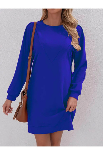 buğrahayalin    Women's Long Sleeve Crew Neck Two Thread Dress