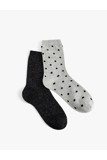 Koton Set of 2 Glitter Polka Dot Socks