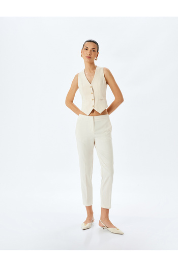 Koton Slim Fit Pocketed Cigarette Fit Fabric Trousers