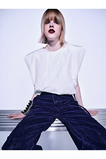 Nocturne High Waist Velvet Trousers