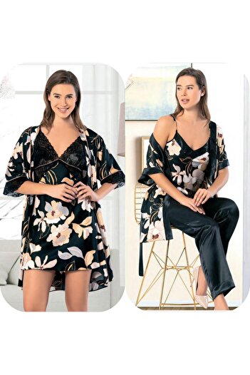 FAAL Satin (Nightwear Dressing Gown Set, Pajama Set) Set of 5 Bridal Dowry