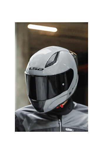 LS2 Rapid 2 Full Face Motosiklet Kaskı Siyah Vizör - Yarış Spoiler Nardo Gri