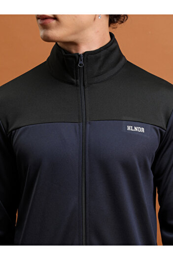 Highlander By Styli Color Block High Neck Zip Up Jacket
