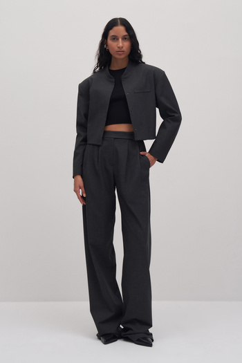 Mathilda Store Women's Anthracite Cos Striped Palazzo Pants