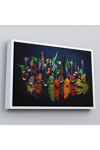 indispensablely Spices on the Kitchen Table with Frame Decorative Canvas Painting-3715