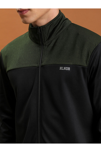 Highlander By Styli Color Block High Neck Zip Up Jacket
