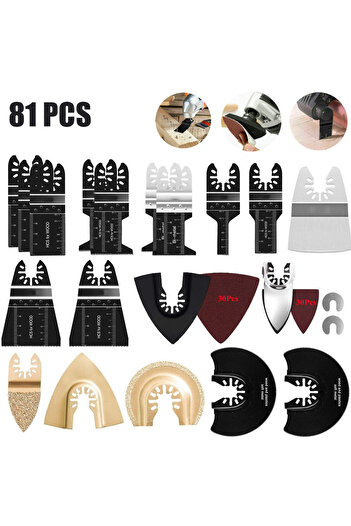 Choice Package Content 81Pcs Quick Change Oscillating Multi Tool Saw Blade For Fein Black&Decker Bosch Chic