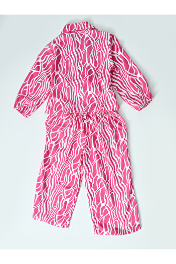 Bella Moda By Styli All-Over Print Collared Blouse & Pants Co-Ords Set