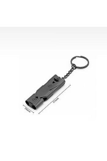 Choice black 150DB Double Tube High-frequency High Decibel Survival Whistle Outdoor Rescue Steel Metal Surv