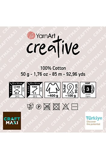 Yarnart Creative - Hand Knitting Thread Gray-244