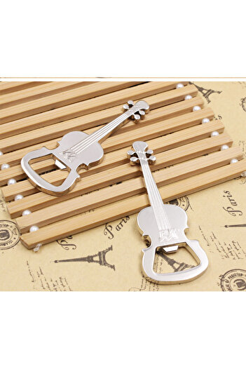 Choice Silver Creative Guitar Beer Bottle Opener Musical Instrument Style Activity Small Prize Gift Metal B