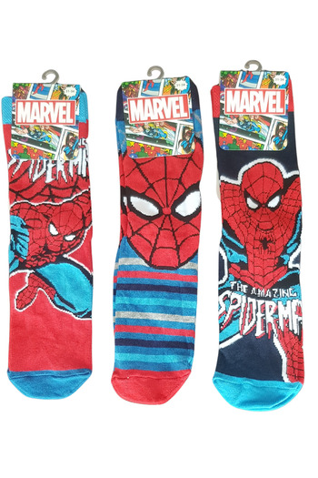 SPIDERMAN Colorful Patterned Licensed Children's Socks - Man Spider Patterned, Set of 3