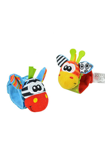 Choice A 2PCS/SET Baby Rattle Toys Cute Stuffed Animals Wrist Rattle Foot Finder Socks 0~12 Months For Inf.