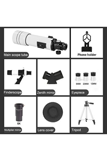 Choice White BORWOLF 70400 Professional High-definition Astronomical Telescope 333X To See The Moon and Sta