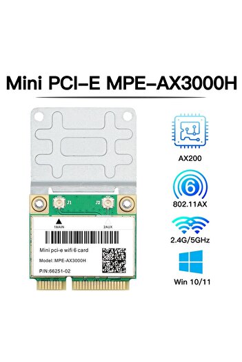 Choice MPE-AX3000H FENVI WiFi 6 Card 2974Mbps Dual Band 2.4G/5Ghz For Bluetooth 5.2 Wireless Half Mini PCI-