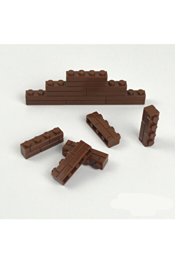 Choice 60pcs brown 1x4 Small Particles Thick Wall Bricks 1x2 1x3 1x4 Dots Bulk Accessories Doors Windows DI