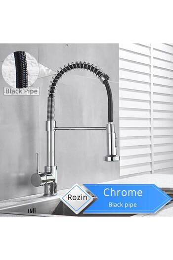 Choice Chrome A Rozin Brushed Nickel Kitchen Faucet Deck Mounted Mixer Tap 360 Degree Rotation Stream Spray