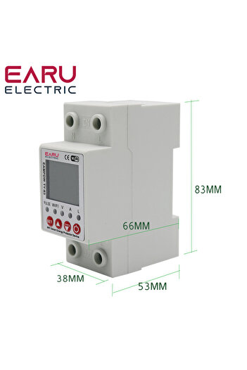 EARUELETRIC 2P 63A TUYA APP WiFi Smart Circuit Earth Leakage Over Under Voltage Protector Relay Device Switch...