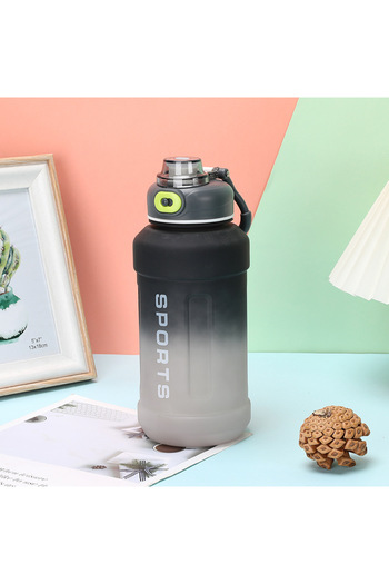 Choice 1.3l Black 1300ml Large Capacity Gradient Color Water Bottle Frosted Cup Plastic Straw Cup Sports Po