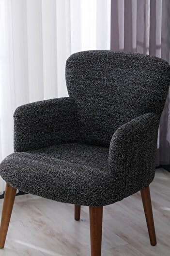COLORMİX Berjer Koltuk-cafe-ofis-balkon-teras-bahçe-buklet Kumaş-siyah
