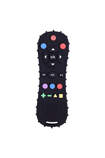 Choice black Novelty Silicone Simulation TV Remote Control Shape Soothing Toy Baby Food Grade Teaser Stick
