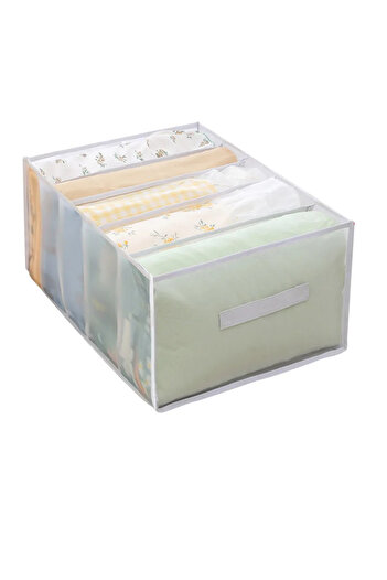 Choice white Large Capacity Quilt Cover Storage 5 Grids Bed Sheet Down Jacket Bath Towel Organizer Mesh Com