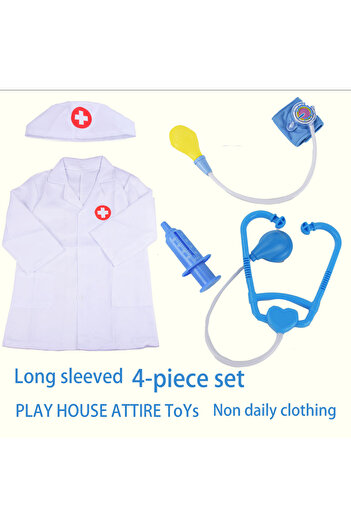 Choice Long blue Children'S Family Doctor Suit Short/ Long Sleeved Stethoscope Syringe Nurse Role-Playing S