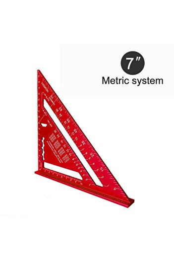 Choice New 7Inch Triangle Ruler Measurement Tool Aluminium Alloy Carpenter Tools Inch Metric Angle Ruler...