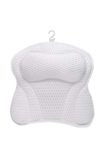 Choice White Bathtub Pillow for Tub, Bath Pillow for Neck & Back Support with Strong Suction Cups, Soft Spa
