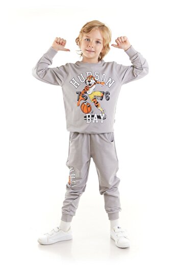 AHENGİM Boy's Hudson Printed Trend Tracksuit Set Ak2537