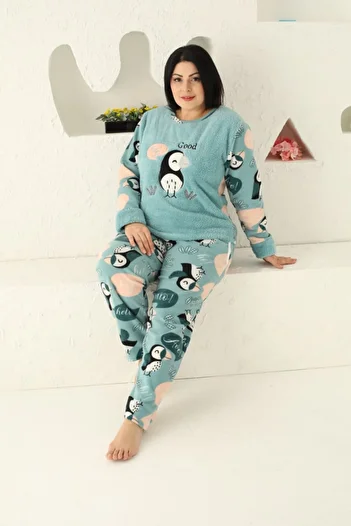 shopshop COPIE - Set de pijamale din lână de pluș pentru femei Well Soft Plus Size-20078