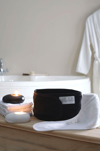 Stella Belli Set of 2 Gift Headbands - Towel, Makeup, Yoga, Spa, Black & White