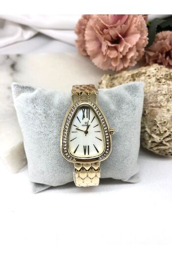 Coliseum Gold Jewelled Triangle Women's Wristwatch