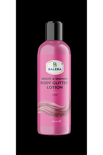 BALERA Vücut Losyonu Simli Işıltılı Uzun Süre Kalıcı Koku Nemlendiricili Pembe Sim 125 ml