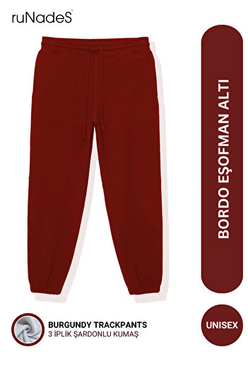 ruNadeS Unisex Basic Relax Fit Burgundy Jogger Sweatpants