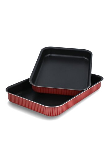Parfait 2-Piece Rectangular Aluminium Roaster Set 37/41cm